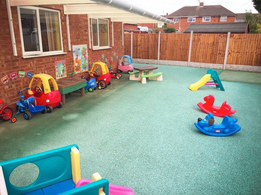 Covered Outdoor Play Area With Soft Flooring