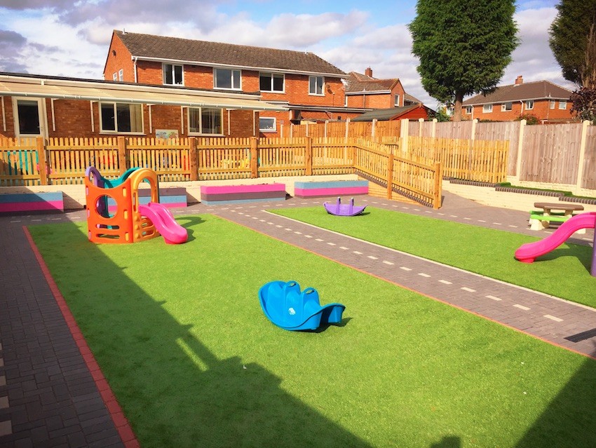 Covered Outdoor Play Area With Soft Flooring